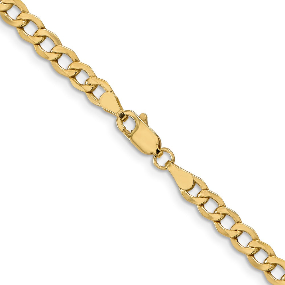 18 Inch 10K 4.3mm Semi-Solid Curb Chain Necklace