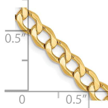 7 Inch 10K 4.3mm Semi-Solid Curb Chain