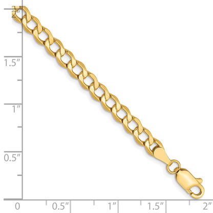 7 Inch 10K 4.3mm Semi-Solid Curb Chain Bracelet