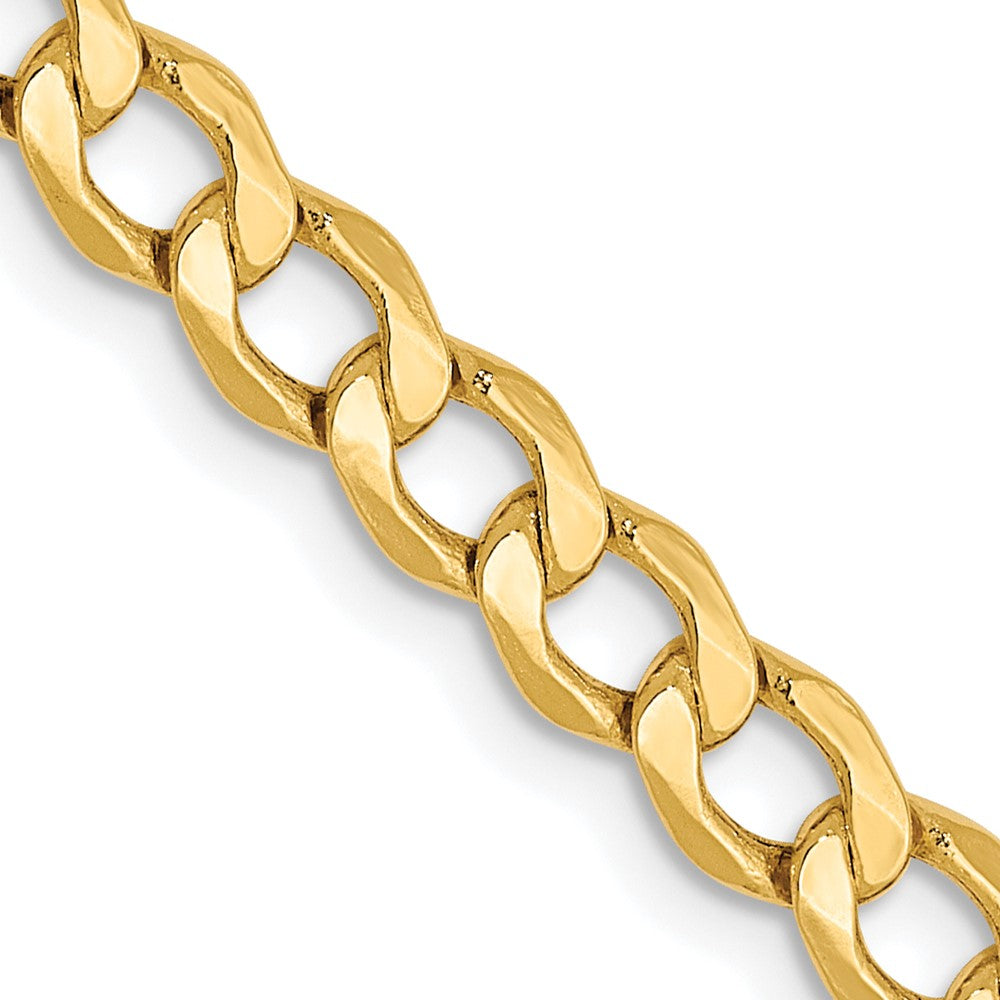 24 Inch 10K 4.3mm Semi-Solid Curb Chain Necklace