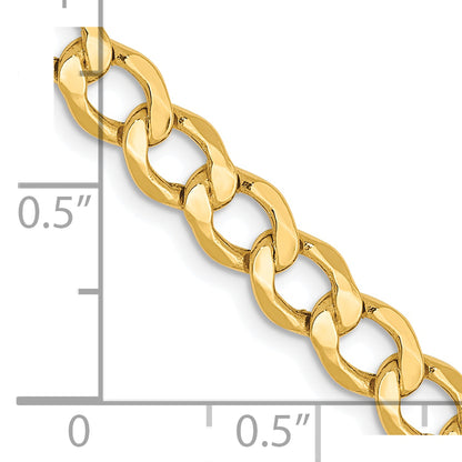 7 Inch 10K 5.25mm Semi-Solid Curb Chain