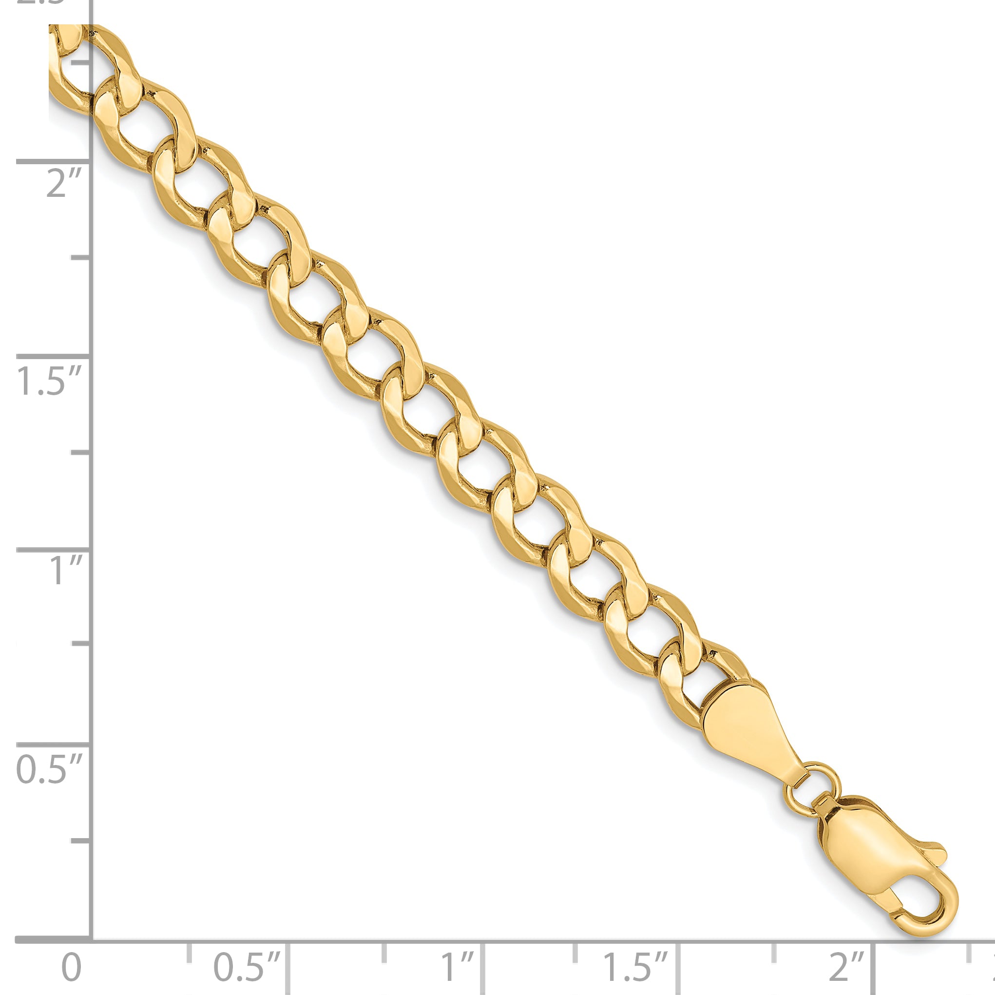 7 Inch 10K 5.25mm Semi-Solid Curb Chain