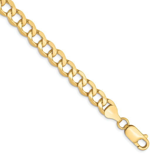 7 Inch 10K 6.5mm Semi-Solid Curb Chain