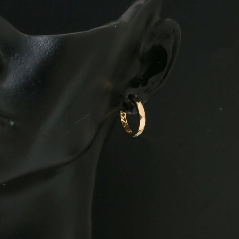 14K Yellow Gold Modern Minimalist Hoop Earrings
