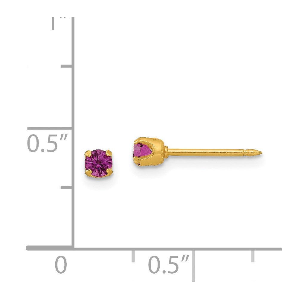 Fashion Inverness 24K Plated February Purple Crystal Birthstone Earrings