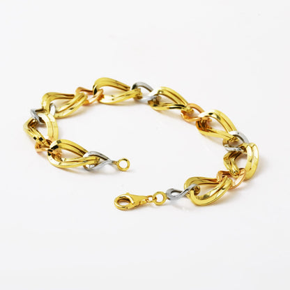 14K Yellow Gold Double Hoop Hallow Bracelet