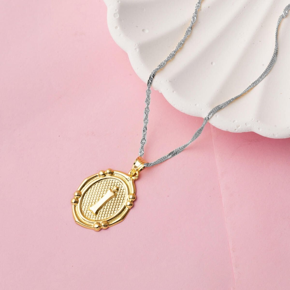 14K Yellow Gold Italian Initial I Pendant