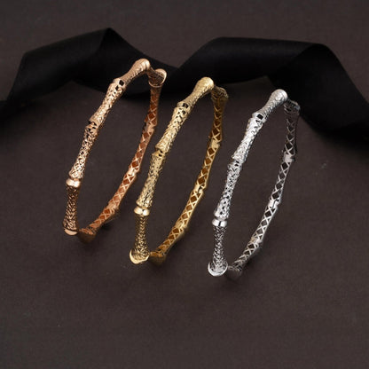 14K Yellow Gold Sparkling Hinged Cuff Bracelet