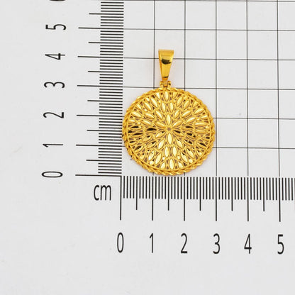 14K Yellow Gold Flower of Life Necklace (4.21 g)