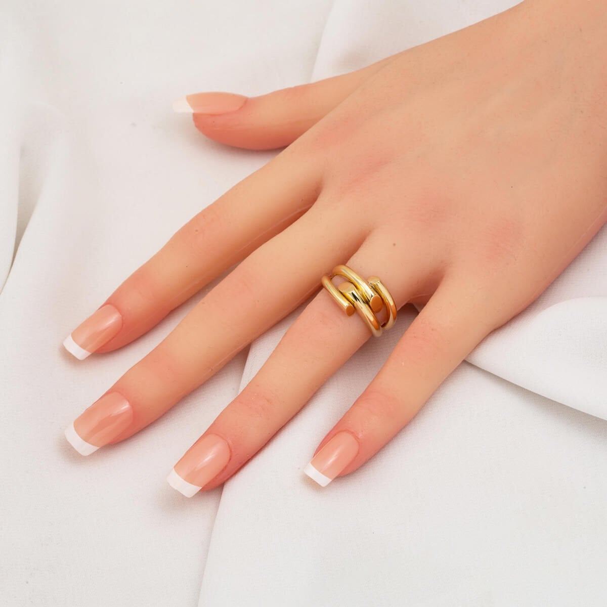 14K Yellow Gold Ribbed Design Jewelry Set
