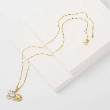 14K Yellow Gold Lion Zodiac Pendant