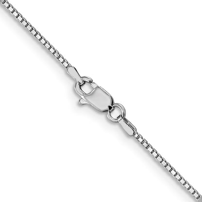 24 Inch 14K White Gold 1mm Box Chain Necklace