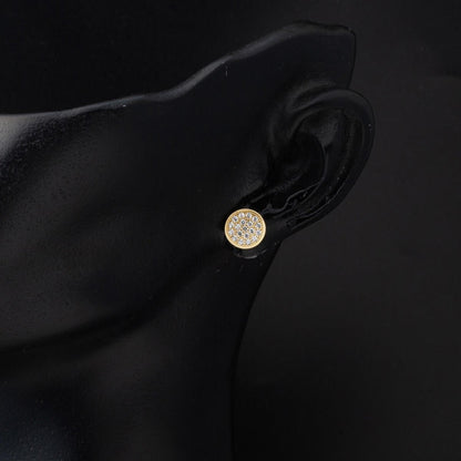 14K Yellow Gold Round Cubic Zirconia Clip-On Earrings
