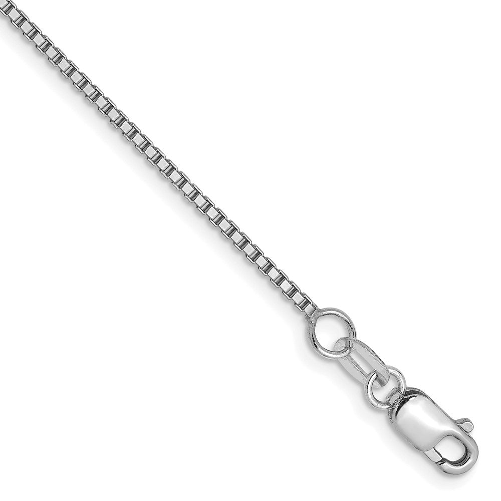 24 Inch 14K White Gold 1mm Box Chain Necklace