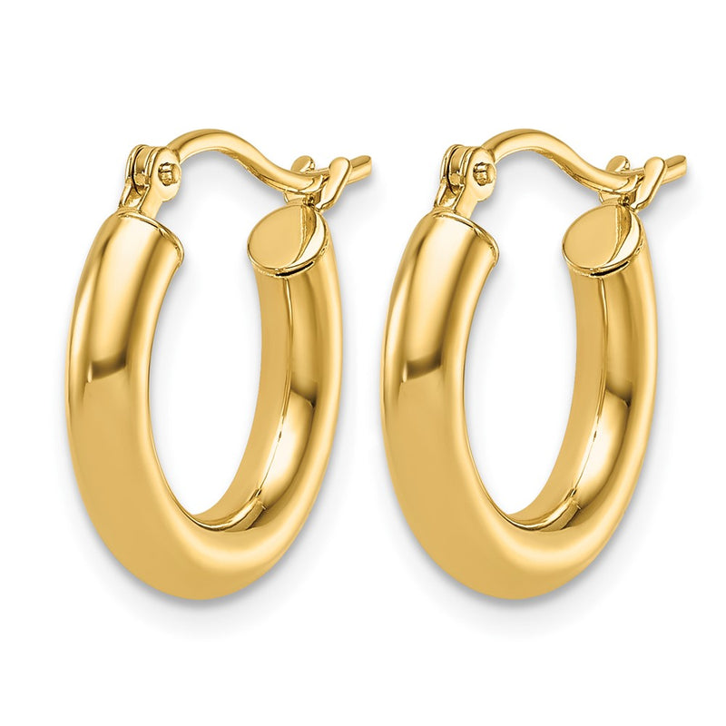 14K Yellow Gold Polished Hoop Earrings