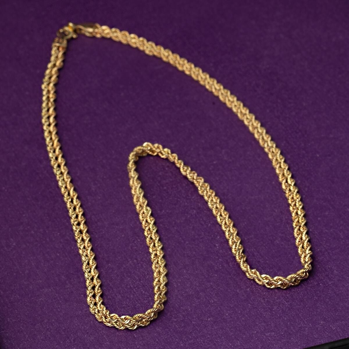 14K Yellow Gold Twisted Chain 55 cm