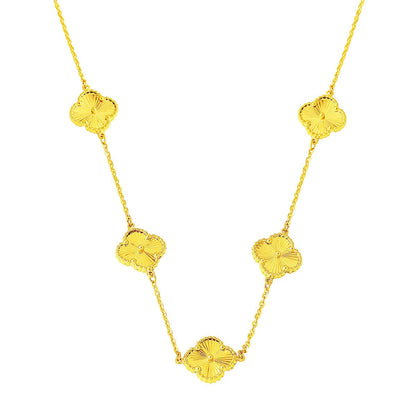 14K Yellow Gold Clover Necklace (5.97 g)