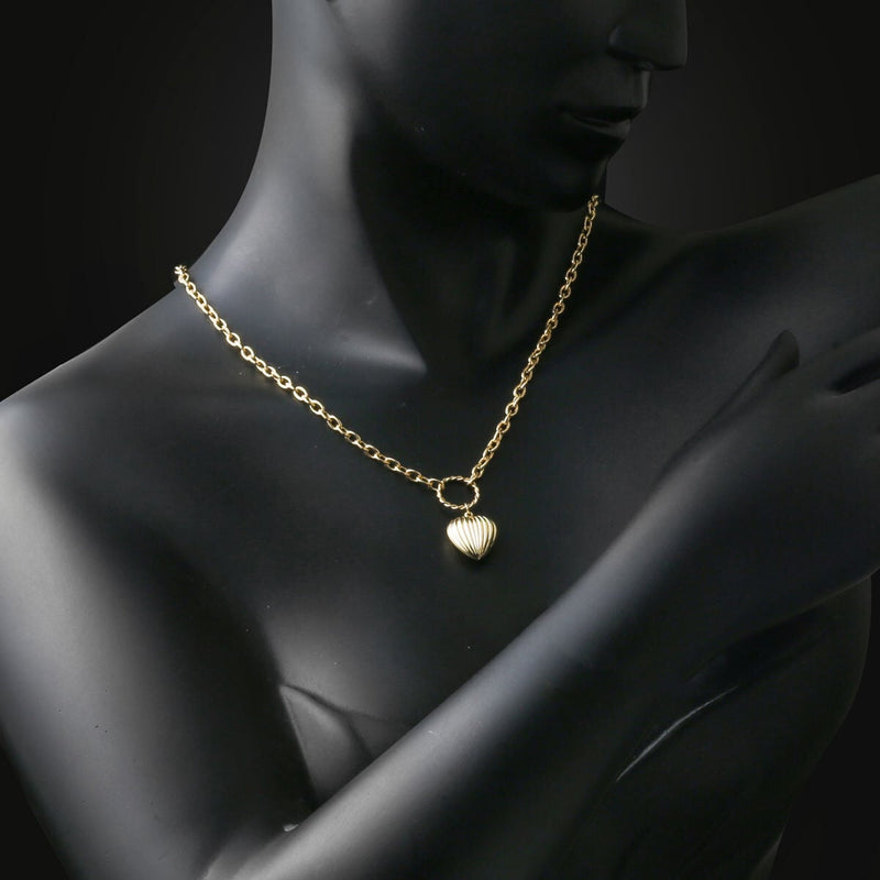 14K Yellow Gold Heart Chain Necklace (9.5 g)