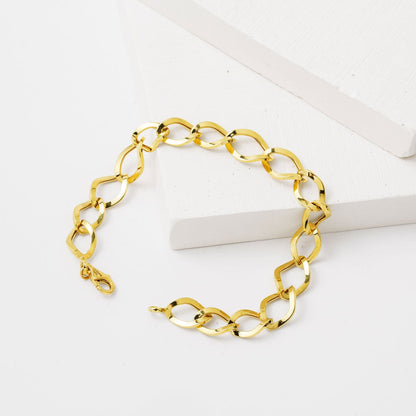 14K Yellow Gold Milky Way Hoop ID Bracelet