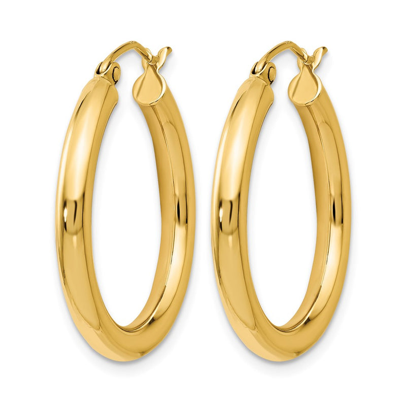 14K Yellow Gold Polished Hoop Earrings
