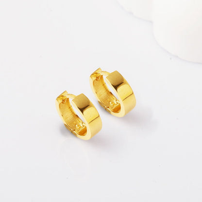 14K Yellow Gold High Polish Classic Hoop Earrings