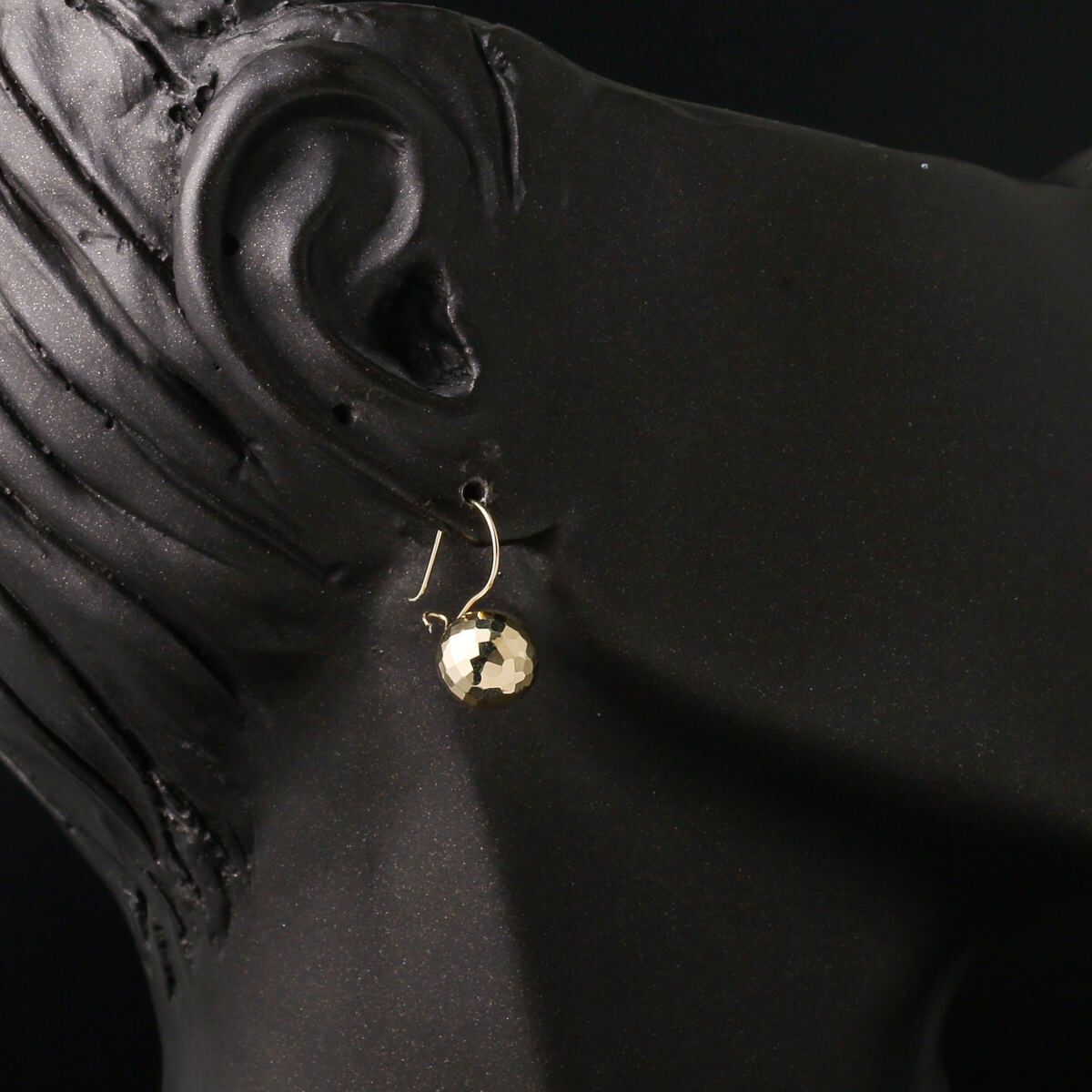 14K Yellow Gold Disco Ball Earrings