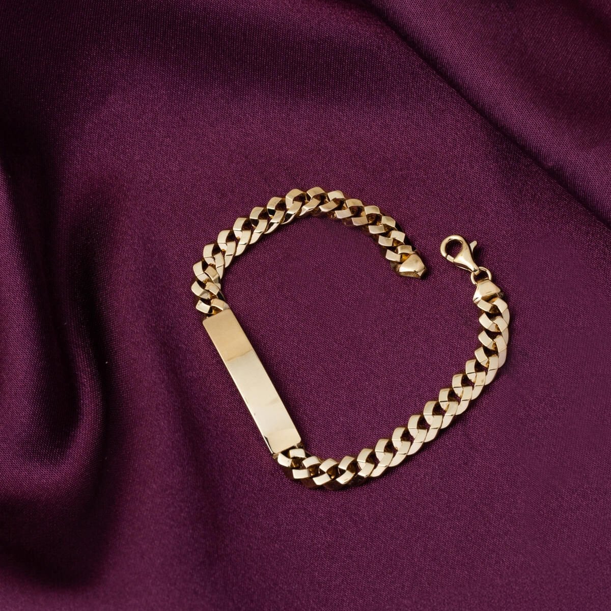 14K Yellow Gold Curb Chain Children's ID Bracelet
