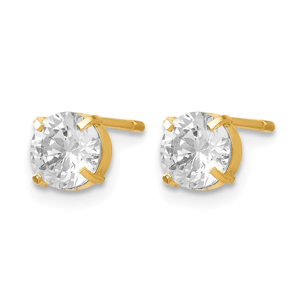 14K Yellow Gold Cz Stud 5.0mm Earrings
