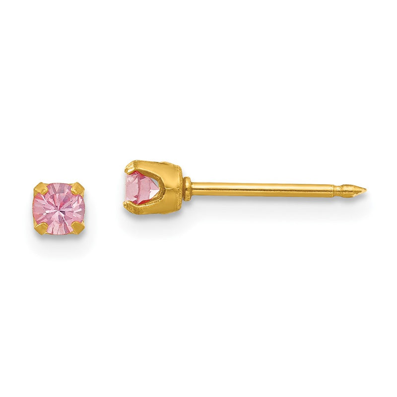 Fashion Inverness 24K Plated June Crystal Birthstone Earrings