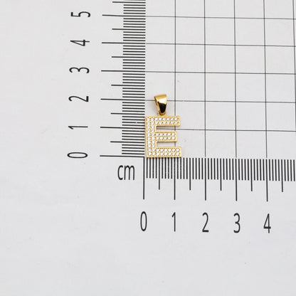 14K Yellow Gold Initial E Cubic Zirconia Necklace
