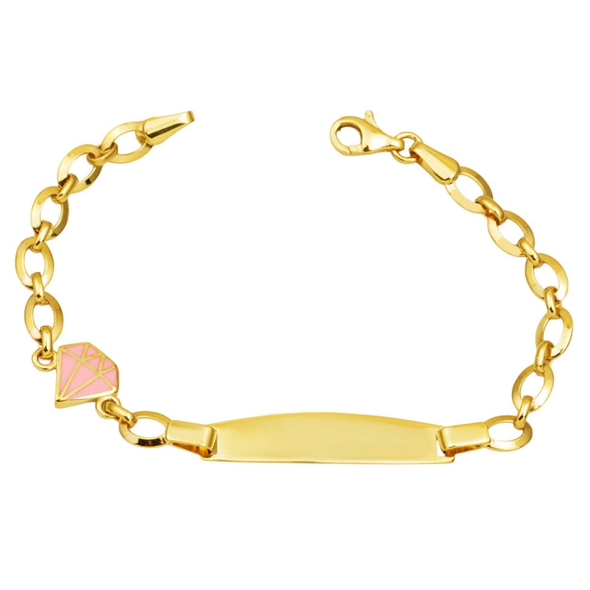 14K Yellow Gold Children's Plate ID Bracelet