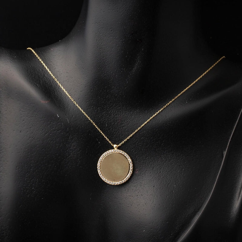 14K Yellow Gold Personalized Name Cubic Zirconia Necklace