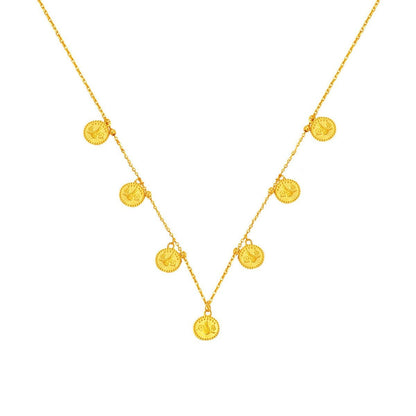 22K Yellow Gold Ottoman Tughra Stacked Necklace