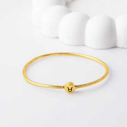 14K Yellow Gold Taurus Zodiac Italian Bracelet