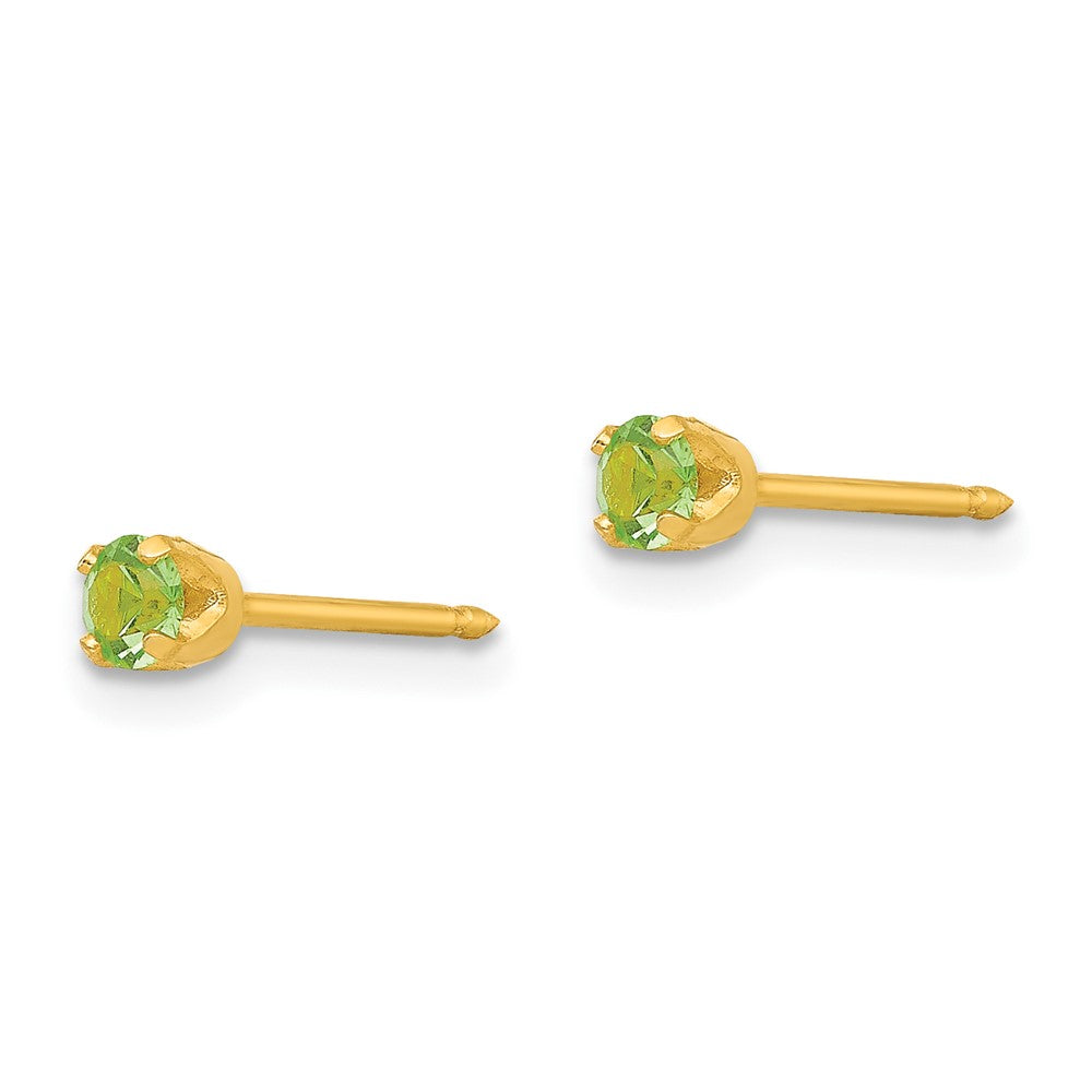 Fashion Inverness 24K Plated August Lt. Green Crystal Birthstone Earrings