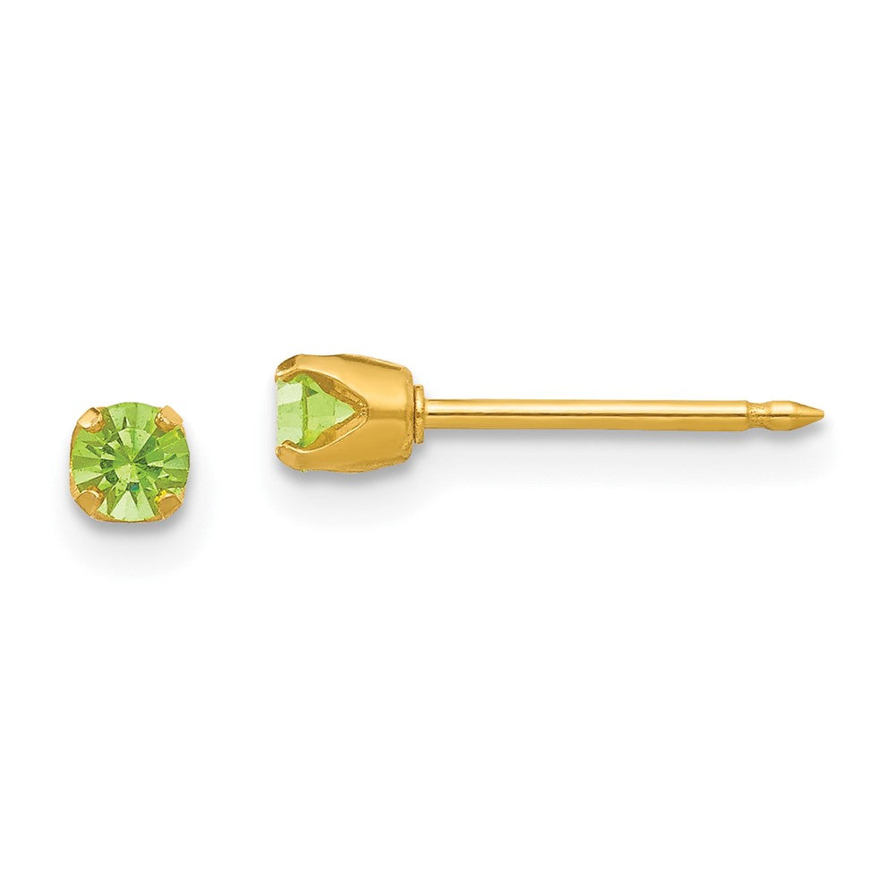 Fashion Inverness 24K Plated August Lt. Green Crystal Birthstone Earrings