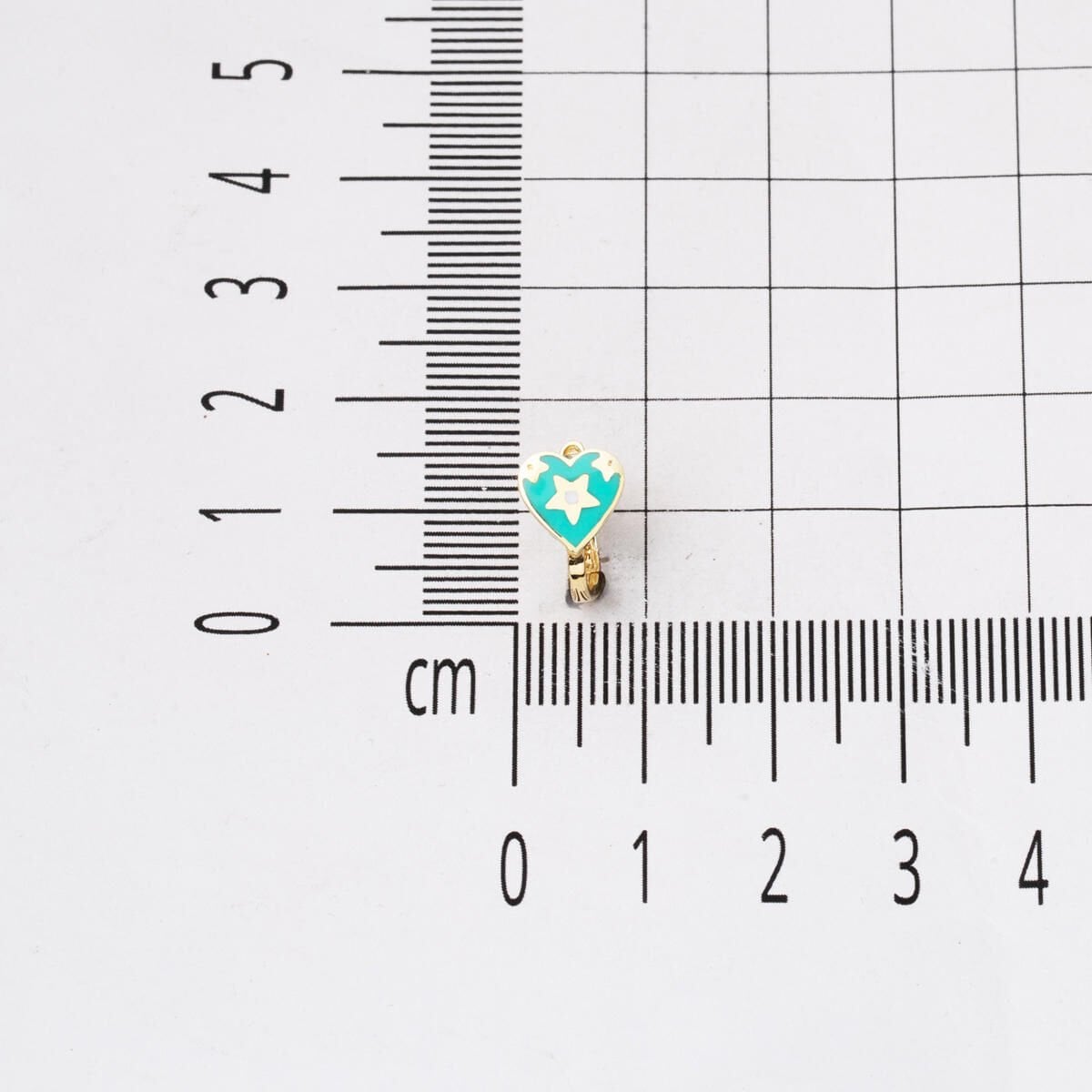 14K Yellow Gold Green Heart Children's Earrings