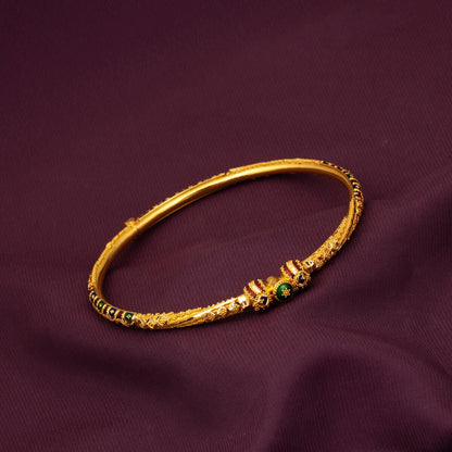 22K Yellow Gold Indian Style Lock Enamel Bangle