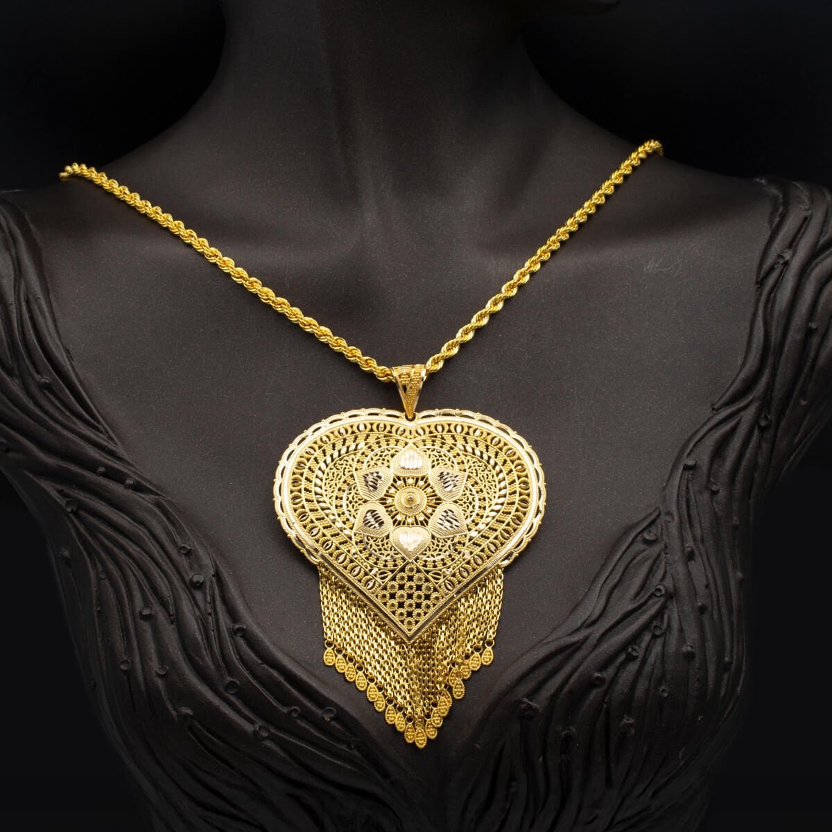 14K Yellow Gold Indian Style Chain Necklace (30.37 g)