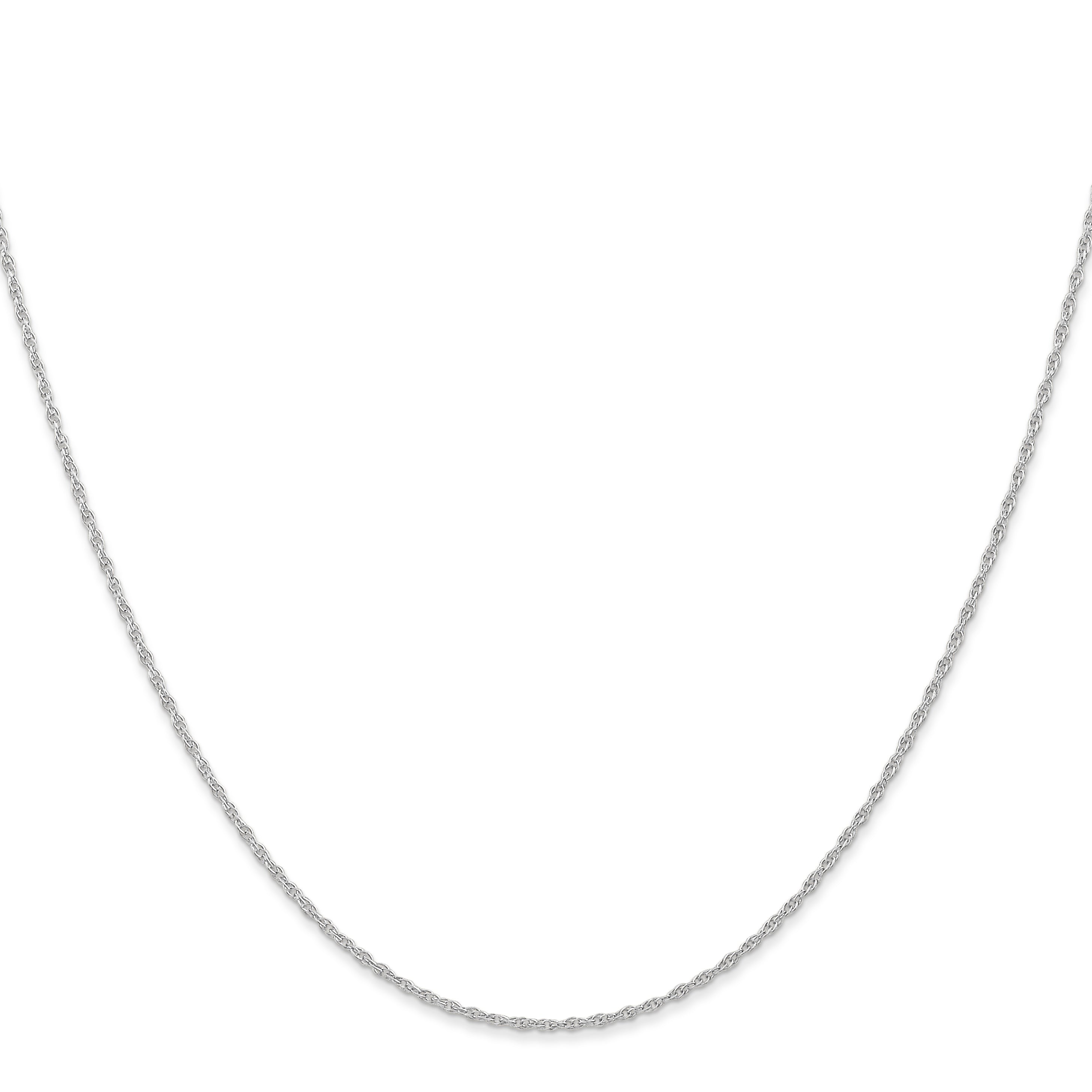 14K White Gold 16 inch Carded .95mm Cable Rope with Spring Ring Clasp Chain Necklace