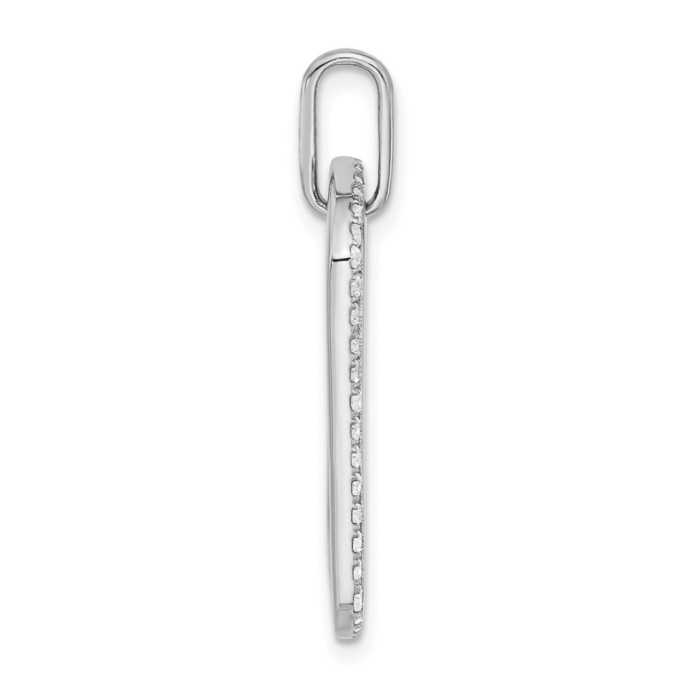 14K White Gold Personalized Diamond Dog Tag Charm
