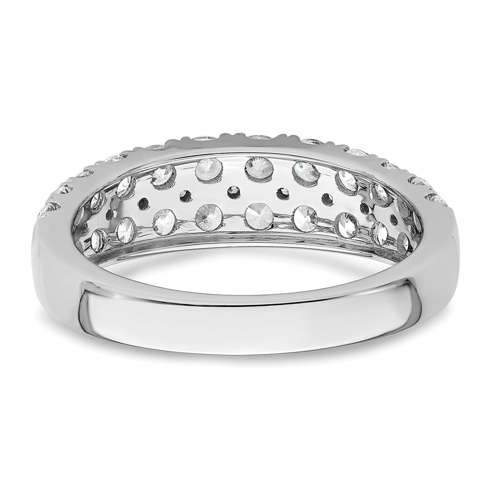 True Origin 14K White Gold 1 1/4 carat Lab Grown Diamond VS+ F+ Double Row Complete Wedding Band Ring