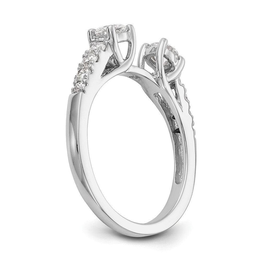 14K White Gold Round Simulated Diamond Halo Engagement Ring