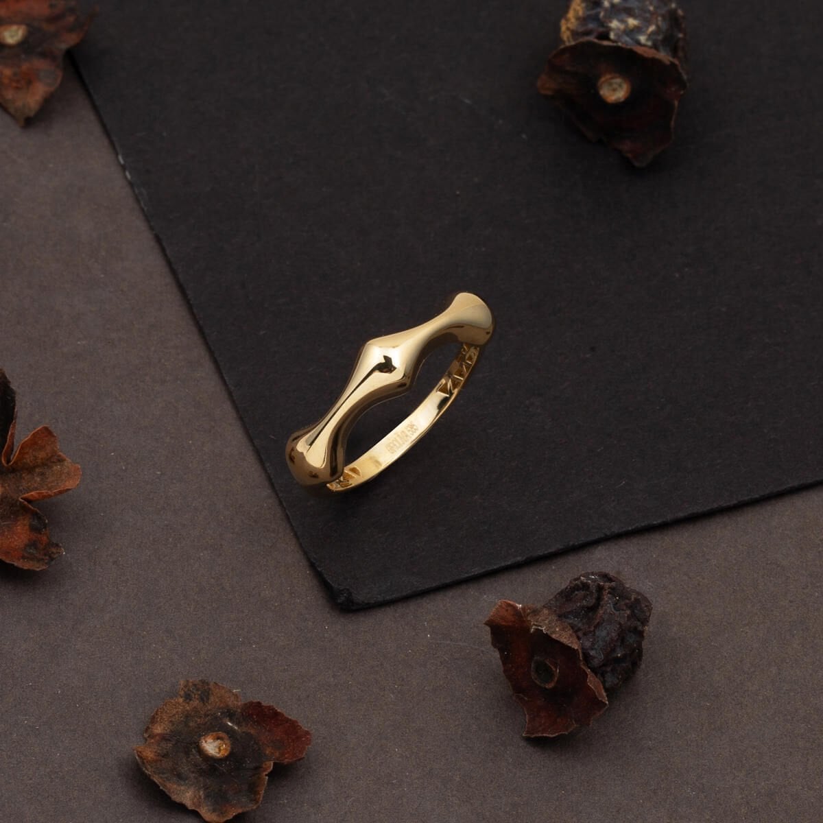 14K Yellow Gold Bone Ring