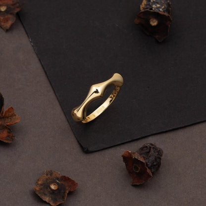 14K Yellow Gold Bone Ring