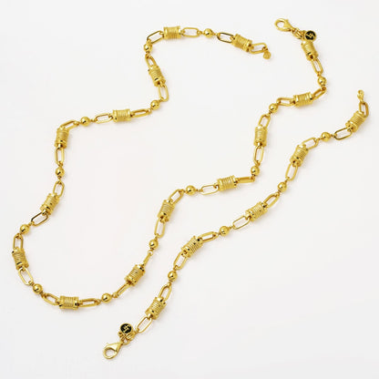 14K Yellow Gold Lydia Necklace Bracelet Jewelry Set
