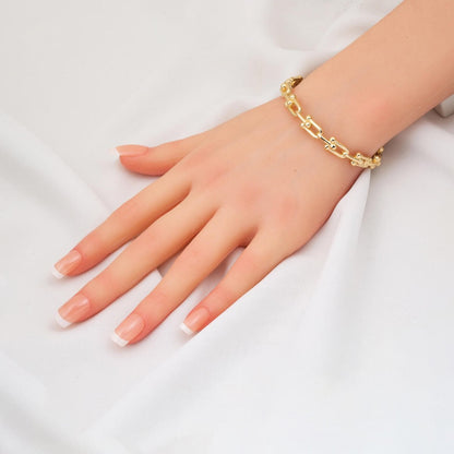 14K Yellow Gold Designer Inspired Hinged Cuff Bangle (9.76 g)
