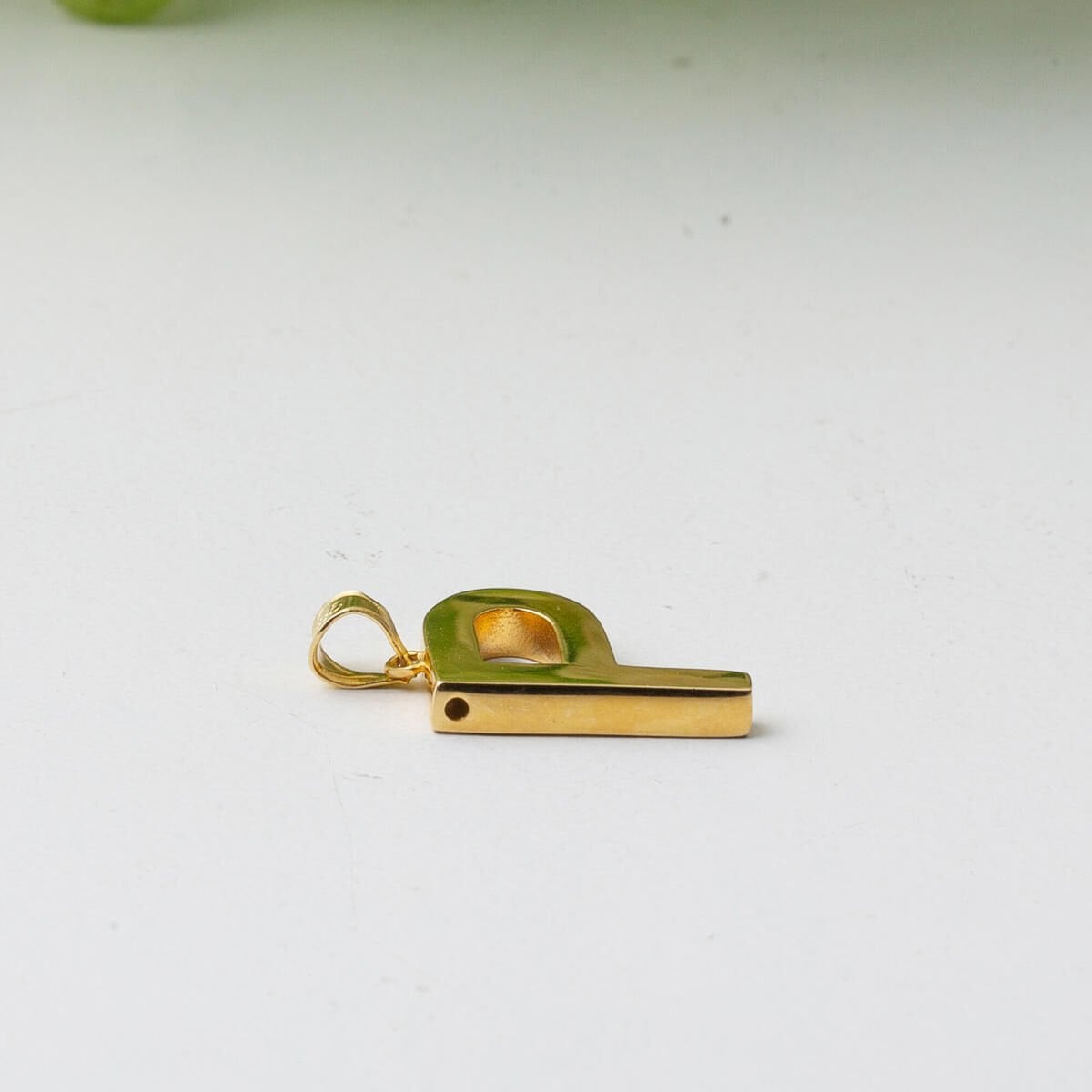 14K Yellow Gold Classic P Initial Necklace