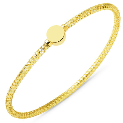 14K Yellow Gold Cylinder Italian Stretch Bracelet