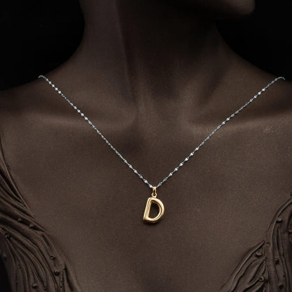 14K Yellow Gold Initial D Balloon Pendant